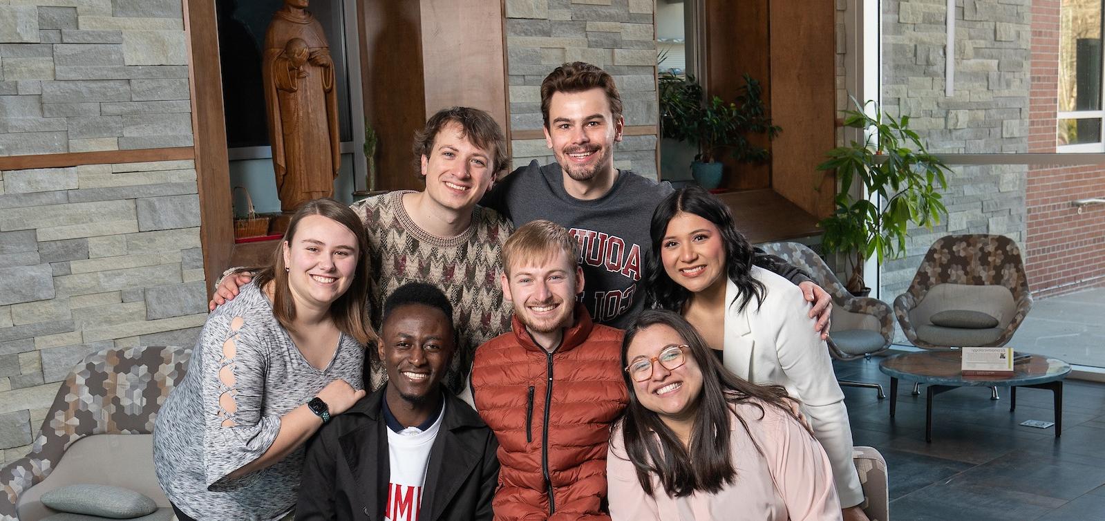 Seven of the students nominated for Senior Salute features for their work in the classroom, on campus, and in the community.